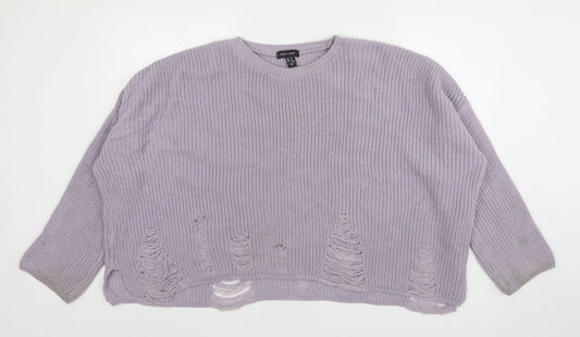 Womens UK Size M New Look Purple Pullover Jumper