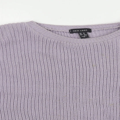 Womens UK Size M New Look Purple Pullover Jumper