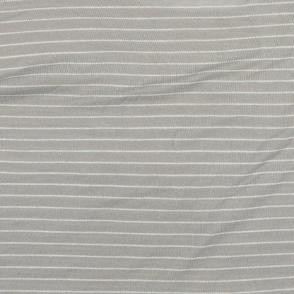 Pull & Bear Mens Grey Round Neck Striped Acrylic Pullover Jumper Size L