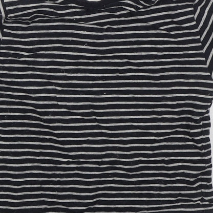 Jeff & Co Boys Grey Striped Cotton Basic T-Shirt Size 18-24 Months Crew Neck Pullover - Always Ready