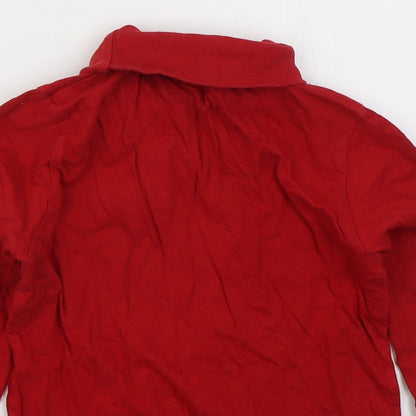 Dunnes Girls Red  Cotton Basic T-Shirt Size 8 Years Roll Neck Pullover