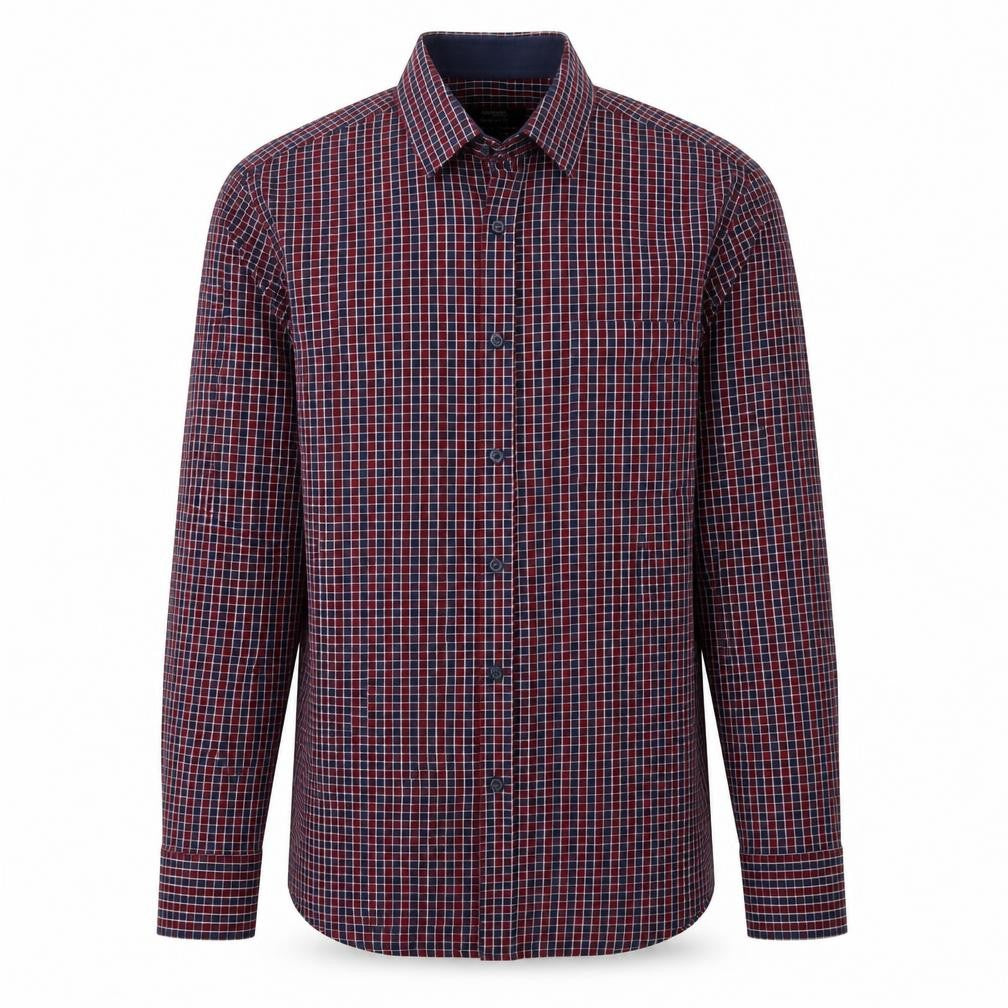 Mens UK Size S Dunnes Red  Button-Up Long Sleeve Casual Shirt