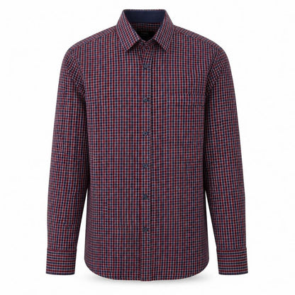 Mens UK Size S Dunnes Red  Button-Up Long Sleeve Casual Shirt