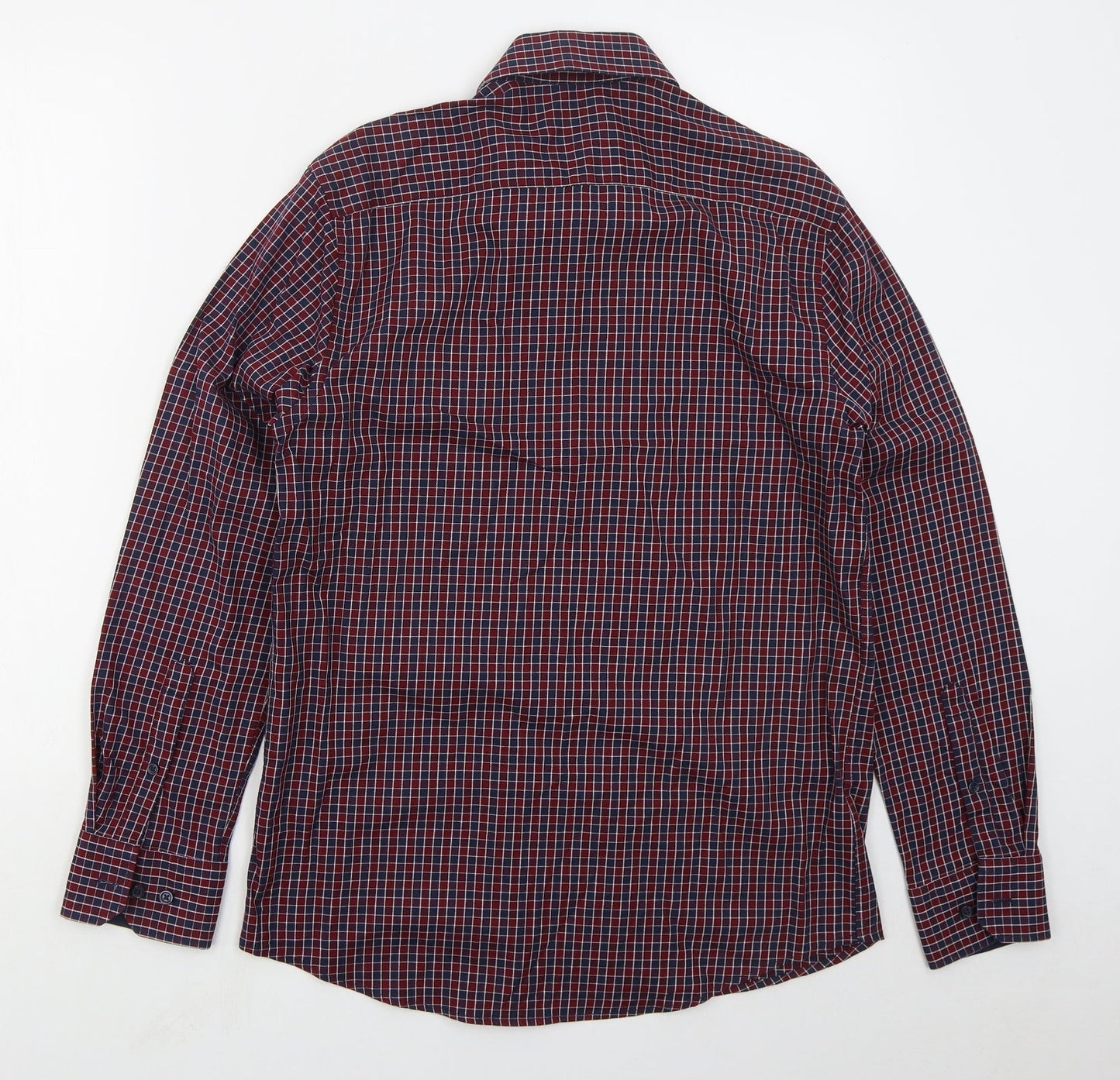 Mens UK Size S Dunnes Red  Button-Up Long Sleeve Casual Shirt