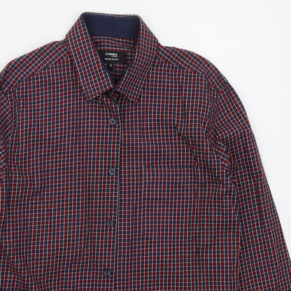 Mens UK Size S Dunnes Red  Button-Up Long Sleeve Casual Shirt