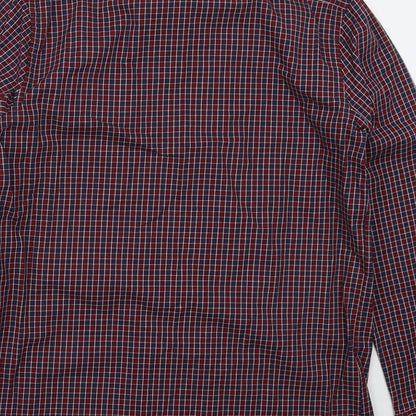 Mens UK Size S Dunnes Red  Button-Up Long Sleeve Casual Shirt