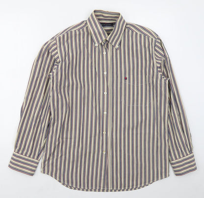 Mens UK Size M Tricot Marine Beige  Button-Up Long Sleeve Casual Shirt