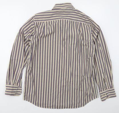 Mens UK Size M Tricot Marine Beige  Button-Up Long Sleeve Casual Shirt