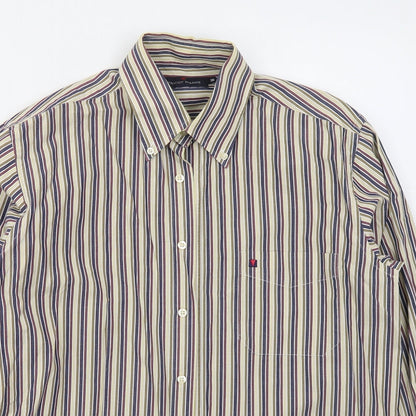 Mens UK Size M Tricot Marine Beige  Button-Up Long Sleeve Casual Shirt