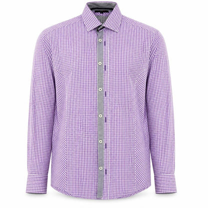 Mens UK Size M REMUS Purple  Button-Up Long Sleeve Casual Shirt