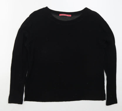 EVELIN BRANDT Womens Black Boat Neck  Viscose Pullover Jumper Size 12