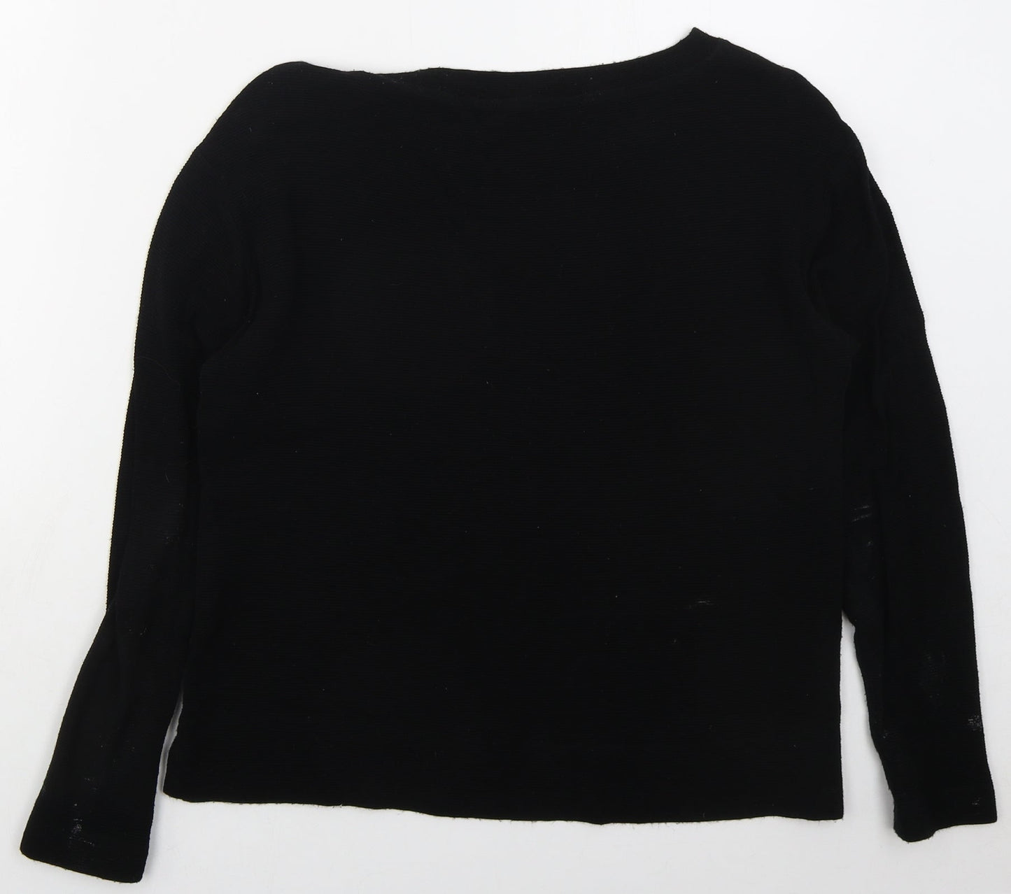 EVELIN BRANDT Womens Black Boat Neck  Viscose Pullover Jumper Size 12