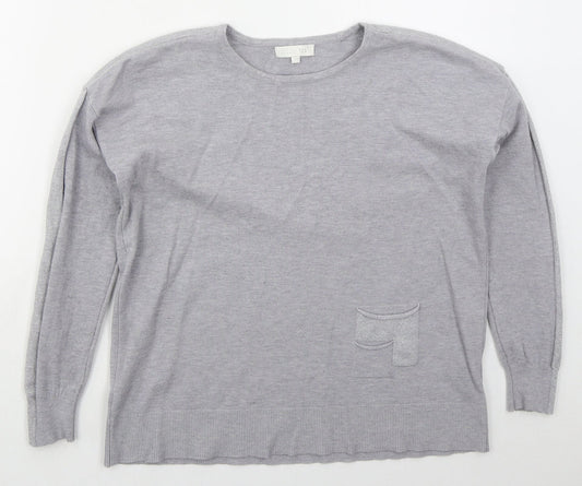 Womens UK Size S Bluoltre Grey Pullover Jumper