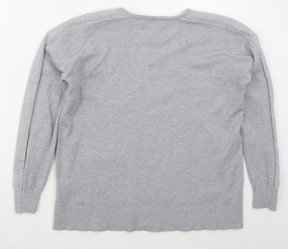 Womens UK Size S Bluoltre Grey Pullover Jumper