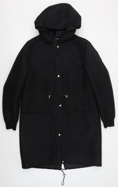 Dunnes Womens Black Geometric  Jacket Coat Size 12  Zip