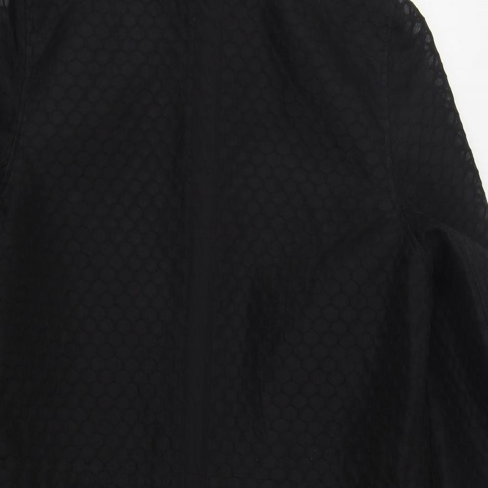 Dunnes Womens Black Geometric  Jacket Coat Size 12  Zip