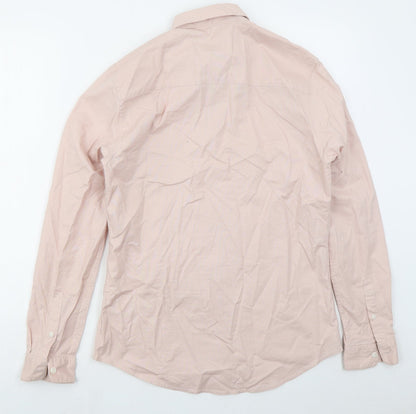 Mens UK Size M Topman Pink  Button-Up Long Sleeve Casual Shirt