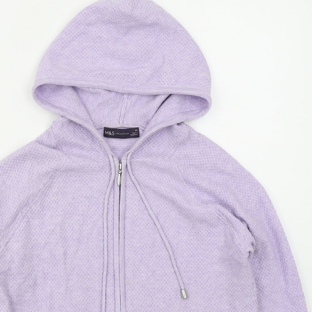 Womens UK Size XS Marks and Spencer Purple Full Zip Hoodie