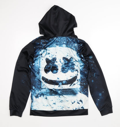 Mens UK Size S Preworn Black Pullover Hoodie