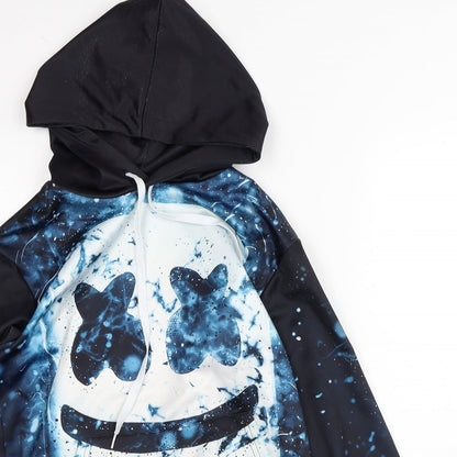 Mens UK Size S Preworn Black Pullover Hoodie
