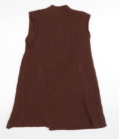 Preworn Womens Brown  Polyester Jumper Dress  Size S  Crew Neck