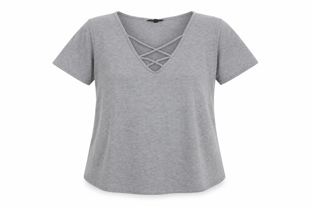 Womens UK Size 8 Topshop Grey Basic T-Shirt