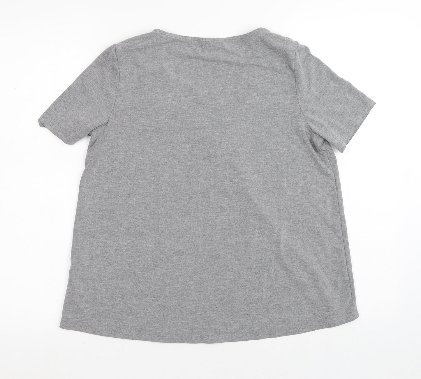 Womens UK Size 8 Topshop Grey Basic T-Shirt
