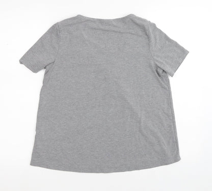 Womens UK Size 8 Topshop Grey Basic T-Shirt