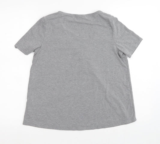 Womens UK Size 8 Topshop Grey Basic T-Shirt