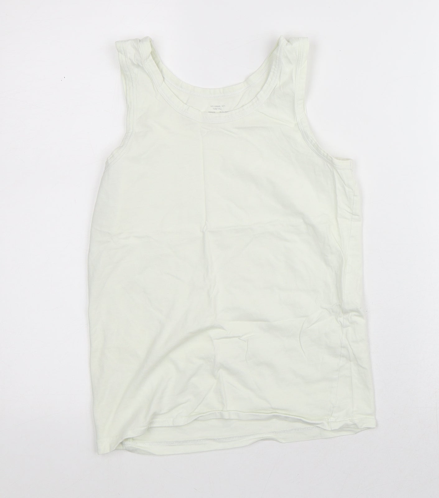 Smart Start Girls White  100% Cotton Basic Tank Size 10-11 Years Round Neck