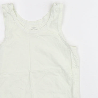 Smart Start Girls White  100% Cotton Basic Tank Size 10-11 Years Round Neck