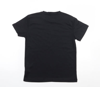 Outfitters Boys Black  Polyester Jersey T-Shirt Size 9-10 Years Crew Neck Pullover
