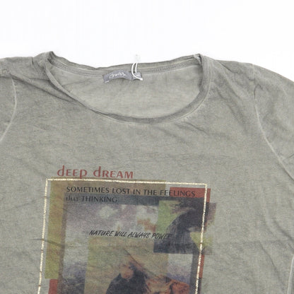 Geisha Womens Green  Polyester Jersey T-Shirt Size 14 Round Neck