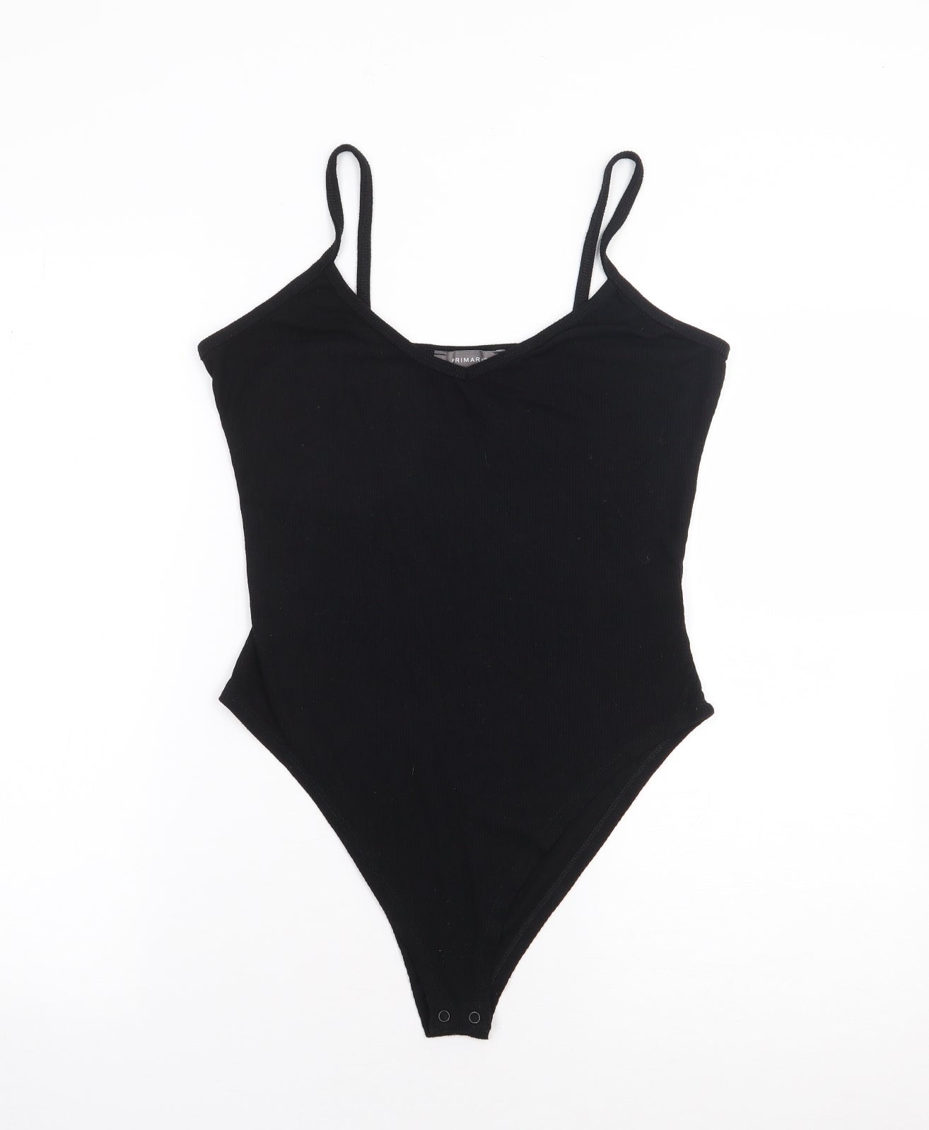 Primark Womens Black  Polyester Bodysuit One-Piece Size S  Snap - Ribber