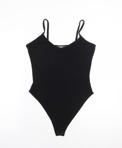 Primark Womens Black  Polyester Bodysuit One-Piece Size S  Snap - Ribber