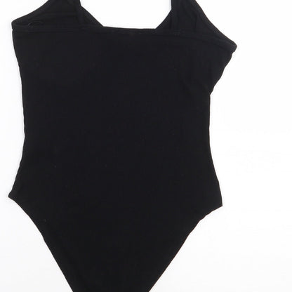 Primark Womens Black  Polyester Bodysuit One-Piece Size S  Snap - Ribber