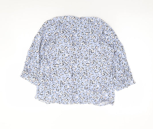 Papaya Womens Multicoloured Floral Viscose Kimono Blouse Size 10 V-Neck