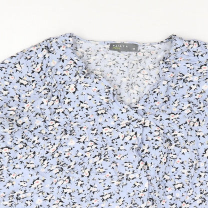 Papaya Womens Multicoloured Floral Viscose Kimono Blouse Size 10 V-Neck