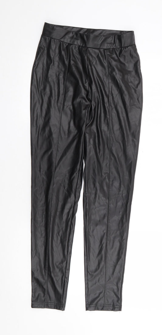 Primark Womens Black  Polyester Trousers  Size XS L28 in Regular
