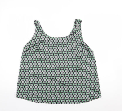 George Womens Green Floral Polyester Camisole Tank Size 12 Round Neck