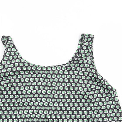 George Womens Green Floral Polyester Camisole Tank Size 12 Round Neck