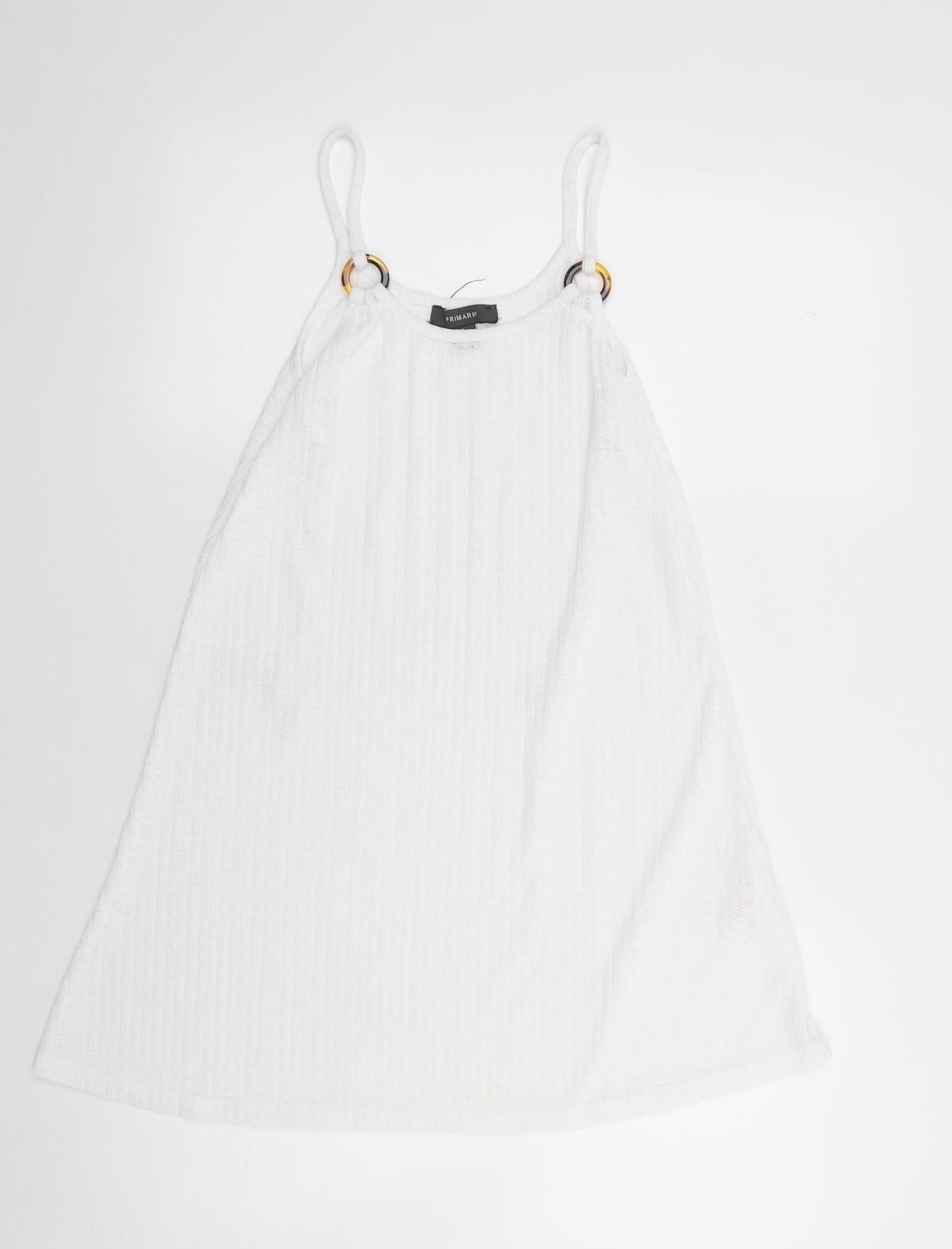 Primark Womens Ivory  Polyester Camisole Tank Size S Round Neck - Ribbed