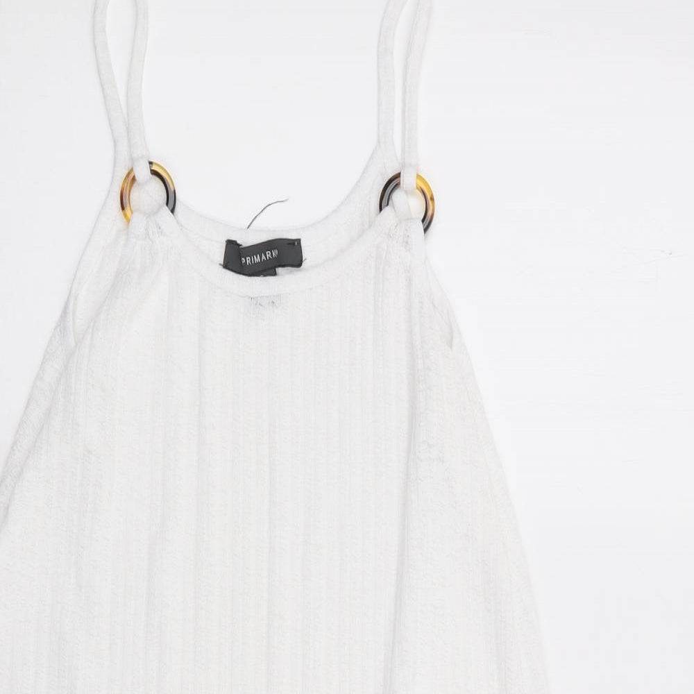 Primark Womens Ivory  Polyester Camisole Tank Size S Round Neck - Ribbed