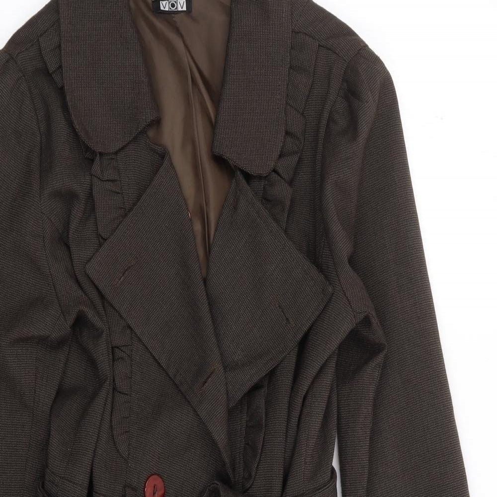 VOV Womens Brown   Jacket Coat Size M  Button