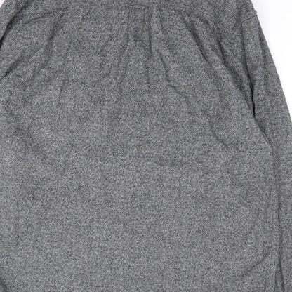 Primark Mens Grey  Cotton  Button-Up Size L Collared Button