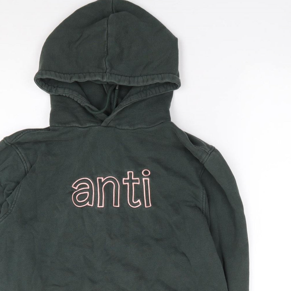 Anti Blue  Womens Green  100% Cotton Pullover Hoodie Size M  Pullover
