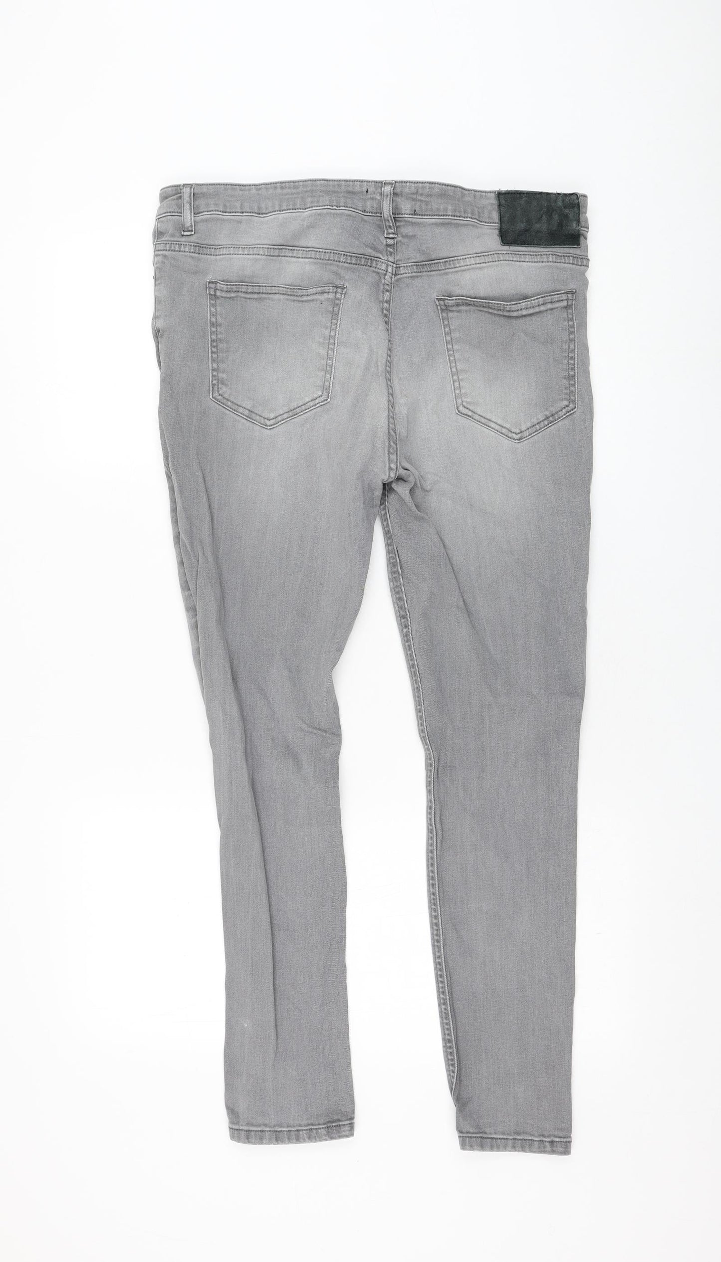 Bucks Couture Womens Grey  Cotton Skinny Jeans Size 34 in L27 in Regular Zip
