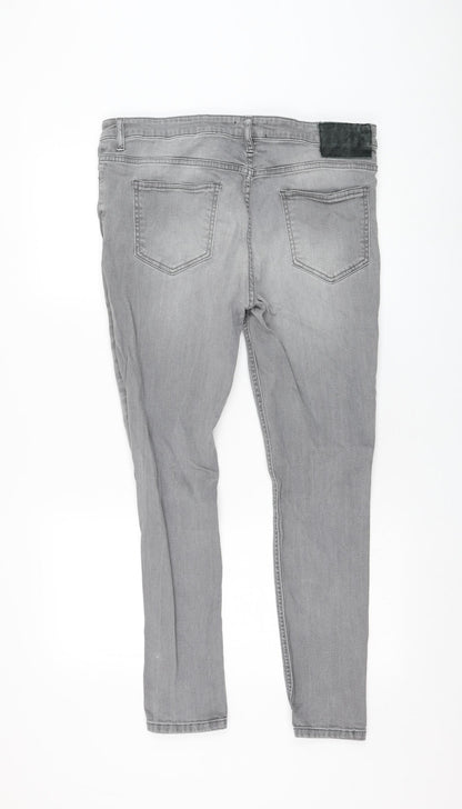 Bucks Couture Womens Grey  Cotton Skinny Jeans Size 34 in L27 in Regular Zip