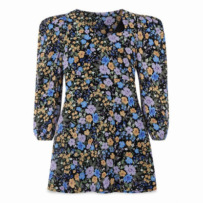 Villa Womens Black  Polyester Shift  Size 10  V-Neck Pullover