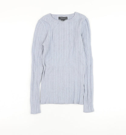 Primark Womens Blue Round Neck  Viscose Pullover Jumper Size 10